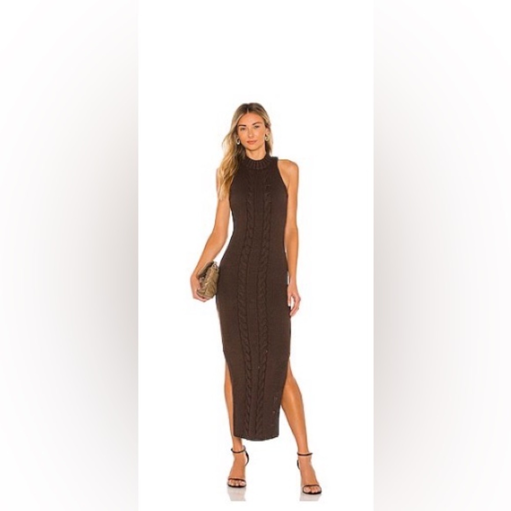 Chocolate Sleeveless Knit Maxi Dress